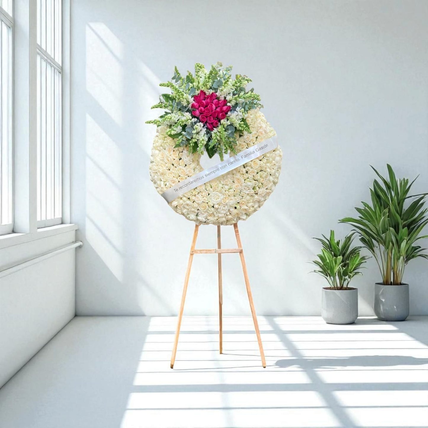 Corona fúnebre elegante