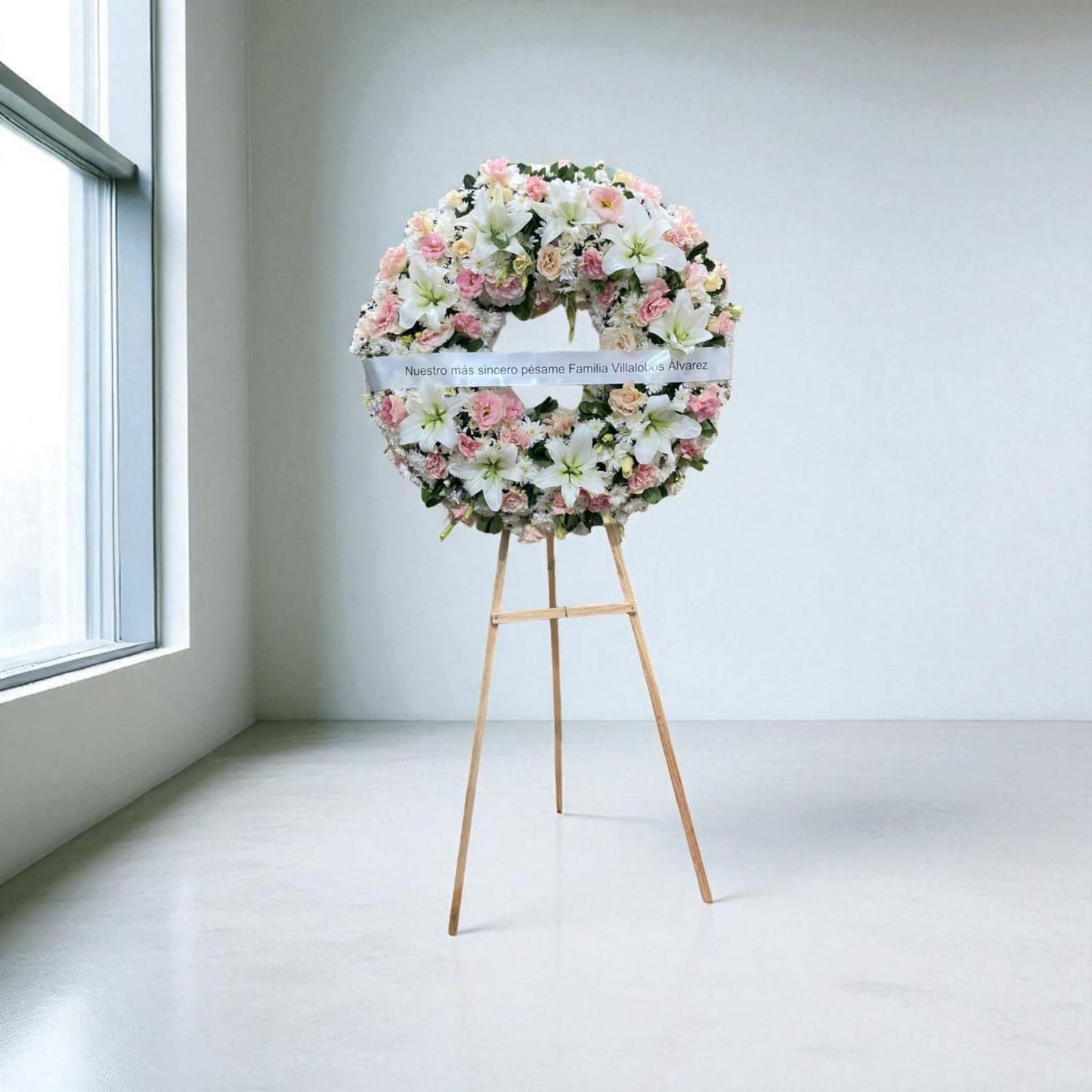 Corona condolencias para mujer