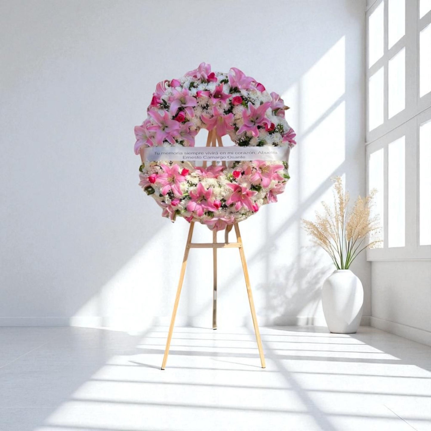 Corona fúnebre condolencias mujer