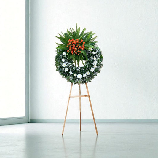 Corona floral para difunto